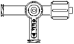 Two-way, three-port luer lock, stopcock, blue tint. Model 450-251